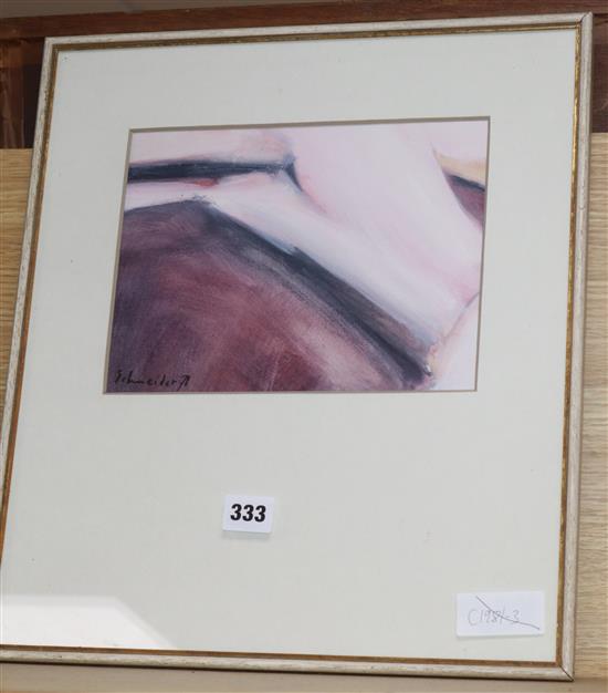 Schneider, oil on canvas, Untitled, signed and dated 76, 18 x 24cm